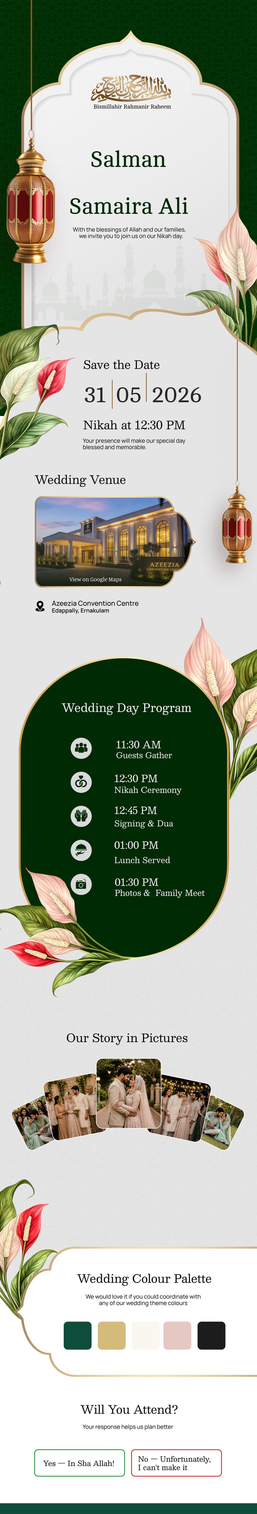 Salman & Samaira Ali - Nikah Invitation 31 May 2026